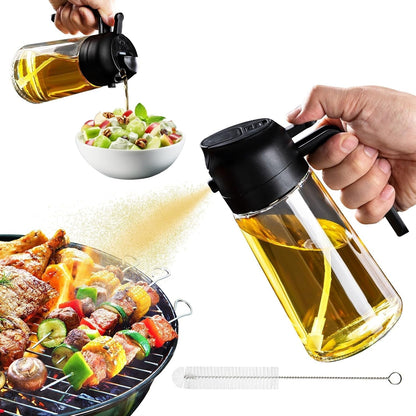 2 in 1 Oil Dispenser Bottle for Kitchen – Spray & Pour Oil Bottle