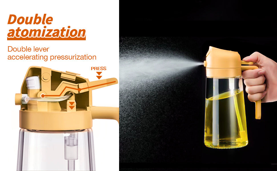 2 in 1 Oil Dispenser Bottle for Kitchen – Spray & Pour Oil Bottle