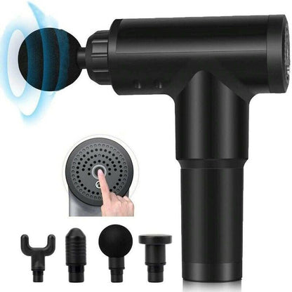 Deep Tissue Massage Gun – Rechargeable 6 Speed Muscle Massager with 4 Heads | Full Body Pain Relief & Relaxation for Men & Women