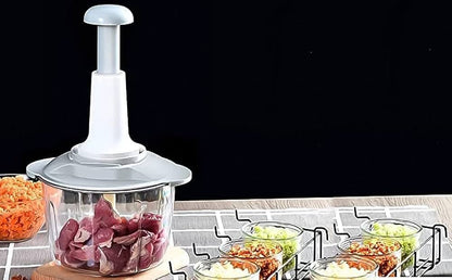Manual Hand Push Food Chopper 1.5L