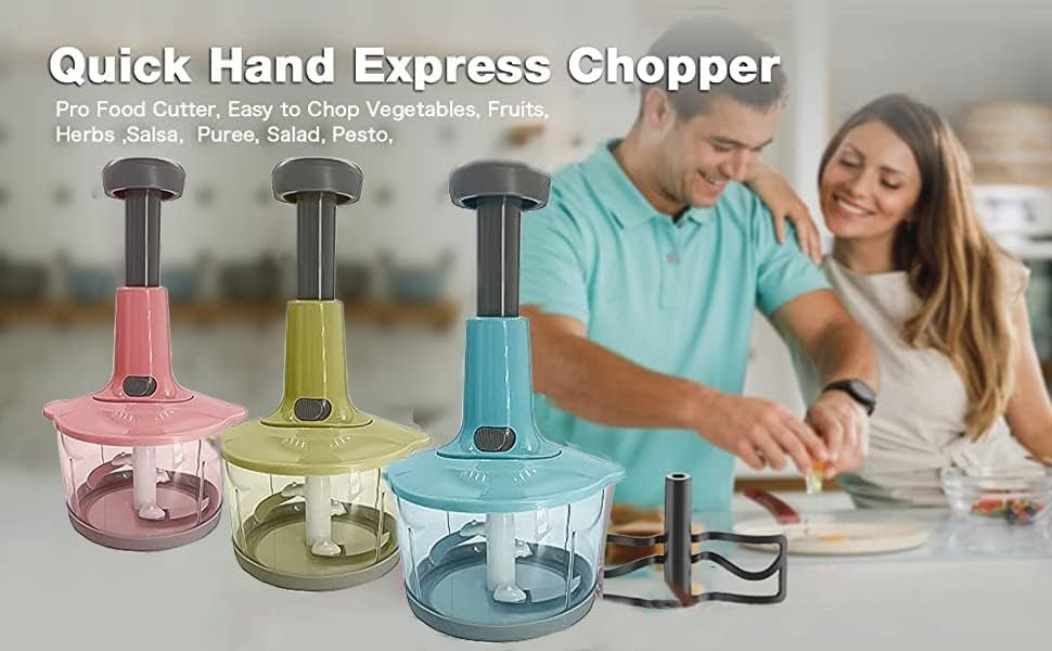 Manual Hand Push Food Chopper 1.5L