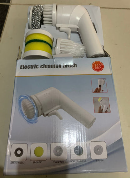 Electric 360° Rotating Cleaning Brush – Multi-Purpose Scrubber With 5 Cleaning Heads ✨