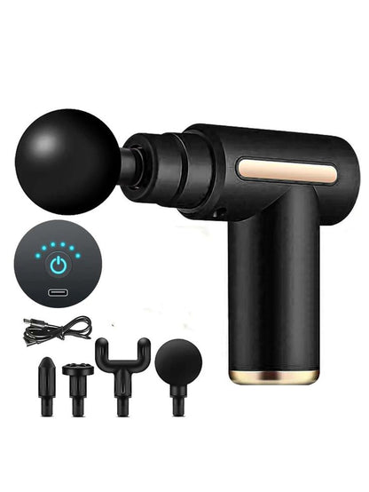 Deep Tissue Massage Gun – Rechargeable 6 Speed Muscle Massager with 4 Heads | Full Body Pain Relief & Relaxation for Men & Women