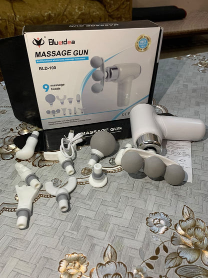 Bluaid BLD-100 Massage Gun – 9 Massage Heads | Rechargeable Deep Tissue Massager