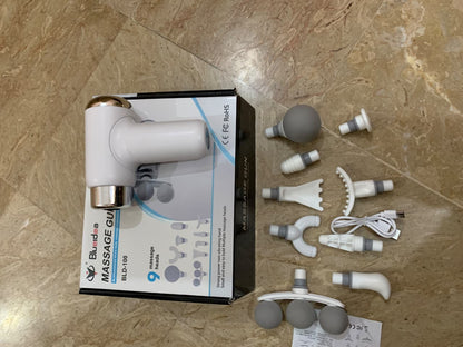 Bluaid BLD-100 Massage Gun – 9 Massage Heads | Rechargeable Deep Tissue Massager